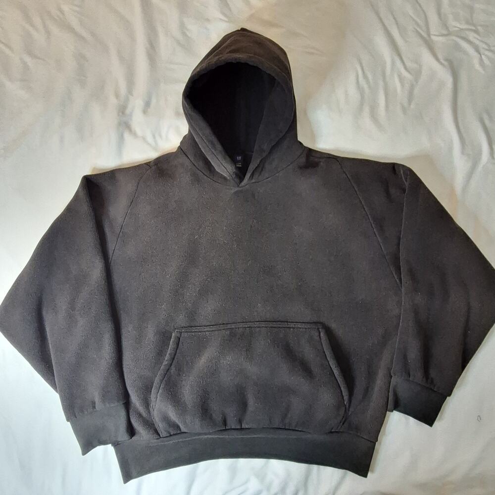 Yeezy Gap Polar Fleece Hoodie Charcoal Grey Mens XL Fits true to size, cropped